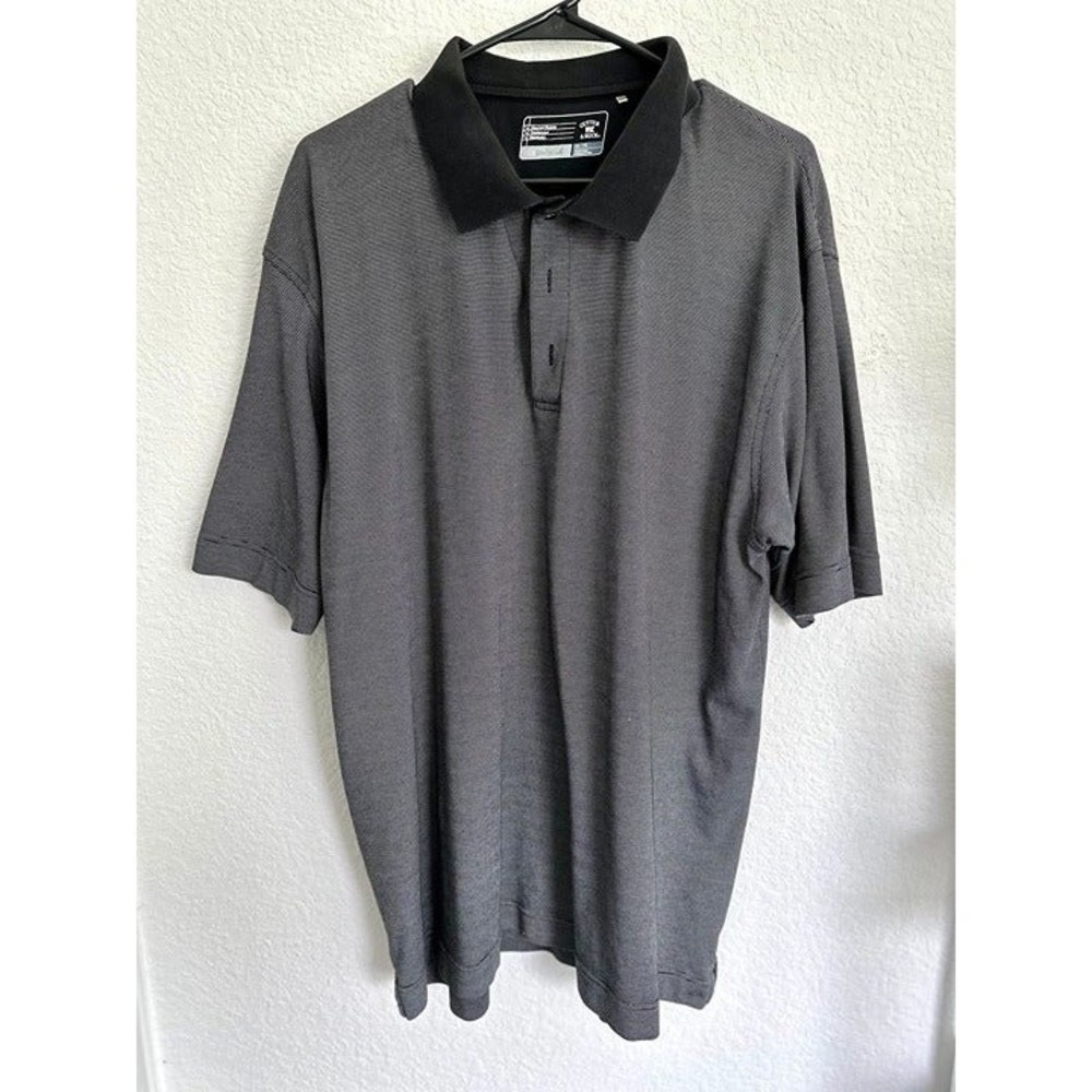 Cutter & Buck CB DryTec Men's Polo Gray/White Stripe, Size XL